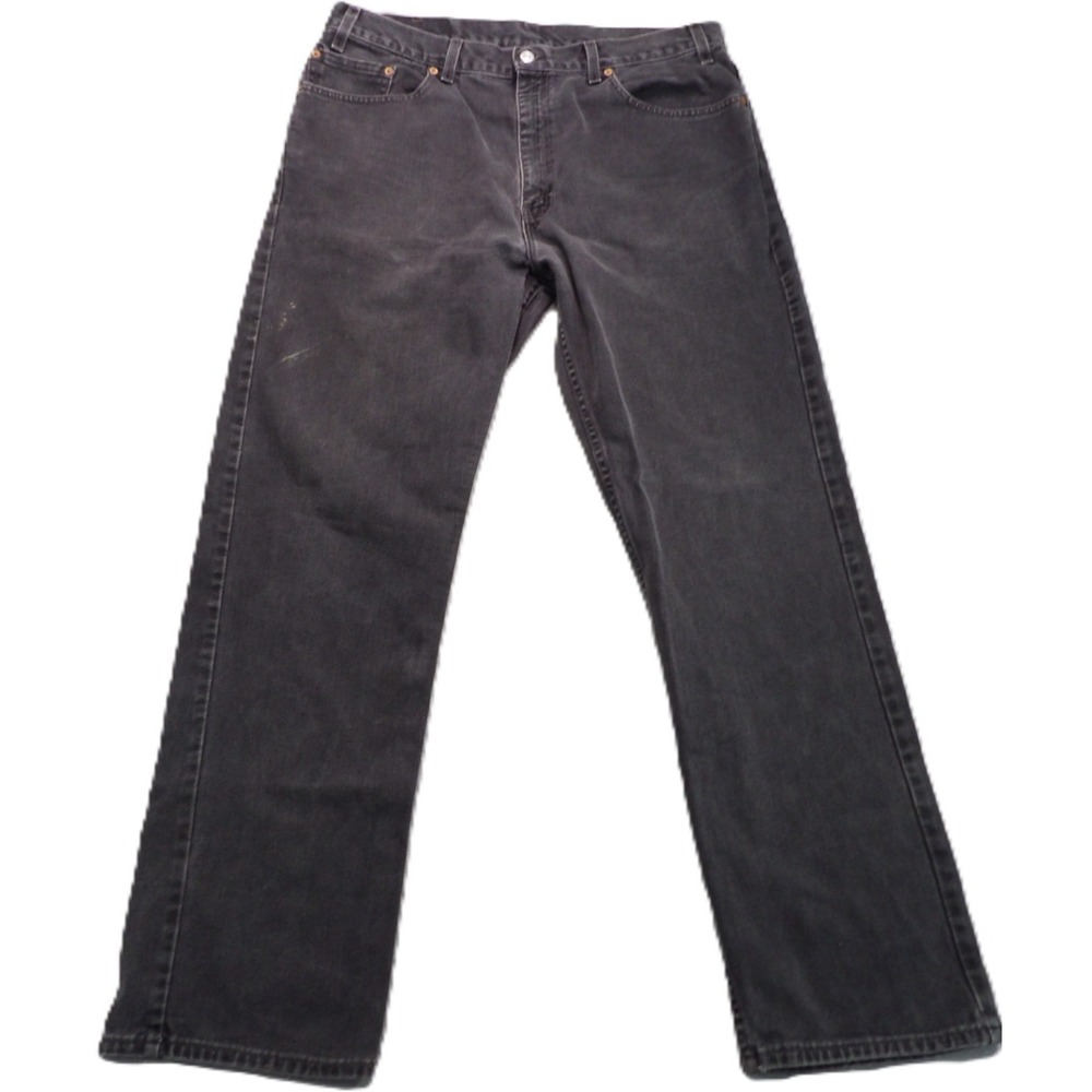 Levis 505 Regular Fit Vintage Made in USA Denim Jeans Men 38x32 Faded Black Pant